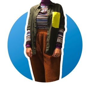 Simons | High Neck Zip Up Sweater | Multicolour